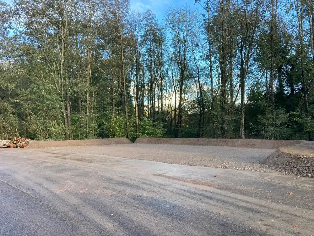 Completed new car park after site clearance in Somerset